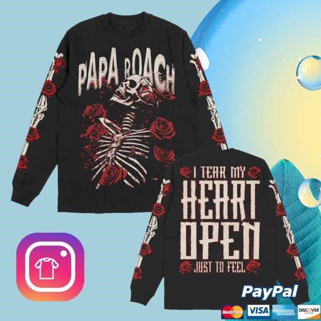 Papa Roach Merch Skeleton & Roses T-Shirt  Hoodie  Tank Top  Sweater And Long Sleeve T-Shirt - Best Tee Store
