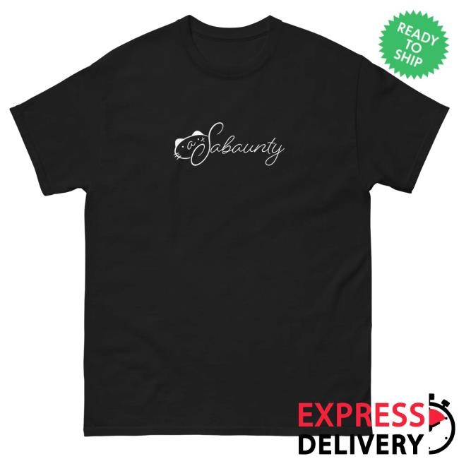 Official T38 Store Merch Cat Sabaunty White Logo Crewneck Sweatshirt - Best Tee Store