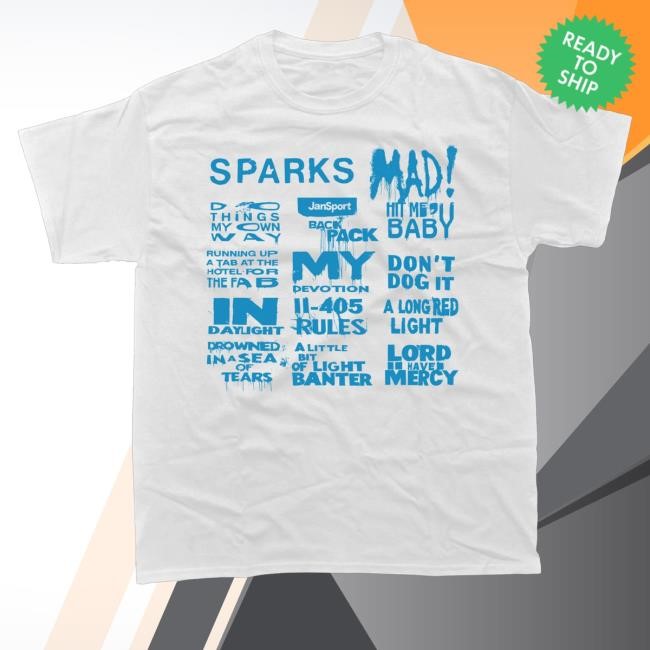 Official Sparks Merch Mad Tracklist T-Shirt  Hoodie  Tank Top  Sweater And Long Sleeve T-Shirt White - Best Tee Store